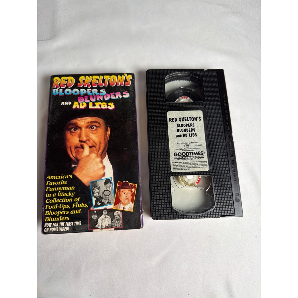 Vintage GoodTimes Red Skelton Bloopers Blunders and Ad Libs VHS OS Black Good